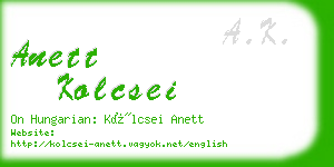 anett kolcsei business card